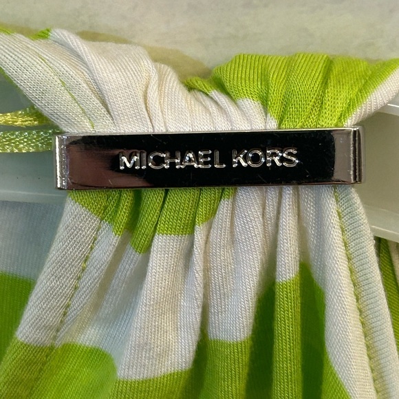 NWT Michael Kors lime green and white striped tunic top. - Picture 4 of 8
